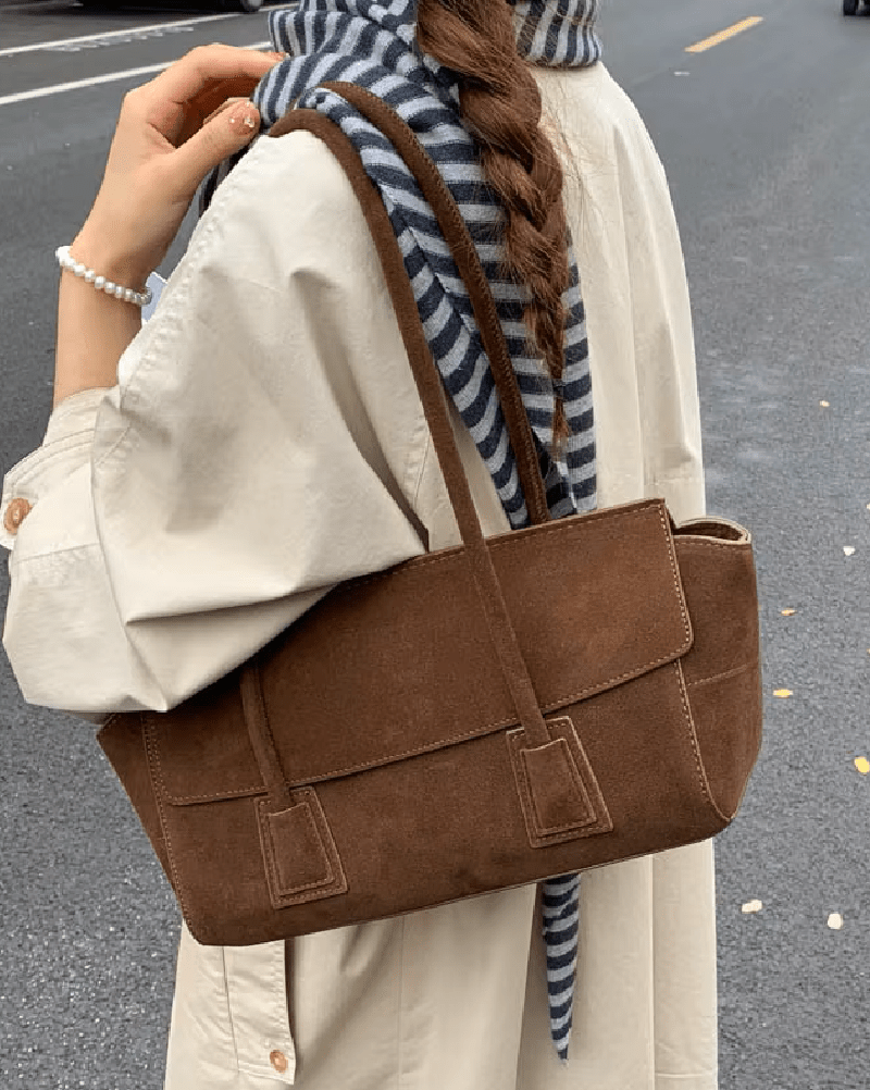 ZEYA - Melissa Vintage Faux Suede Shoulder Bag
