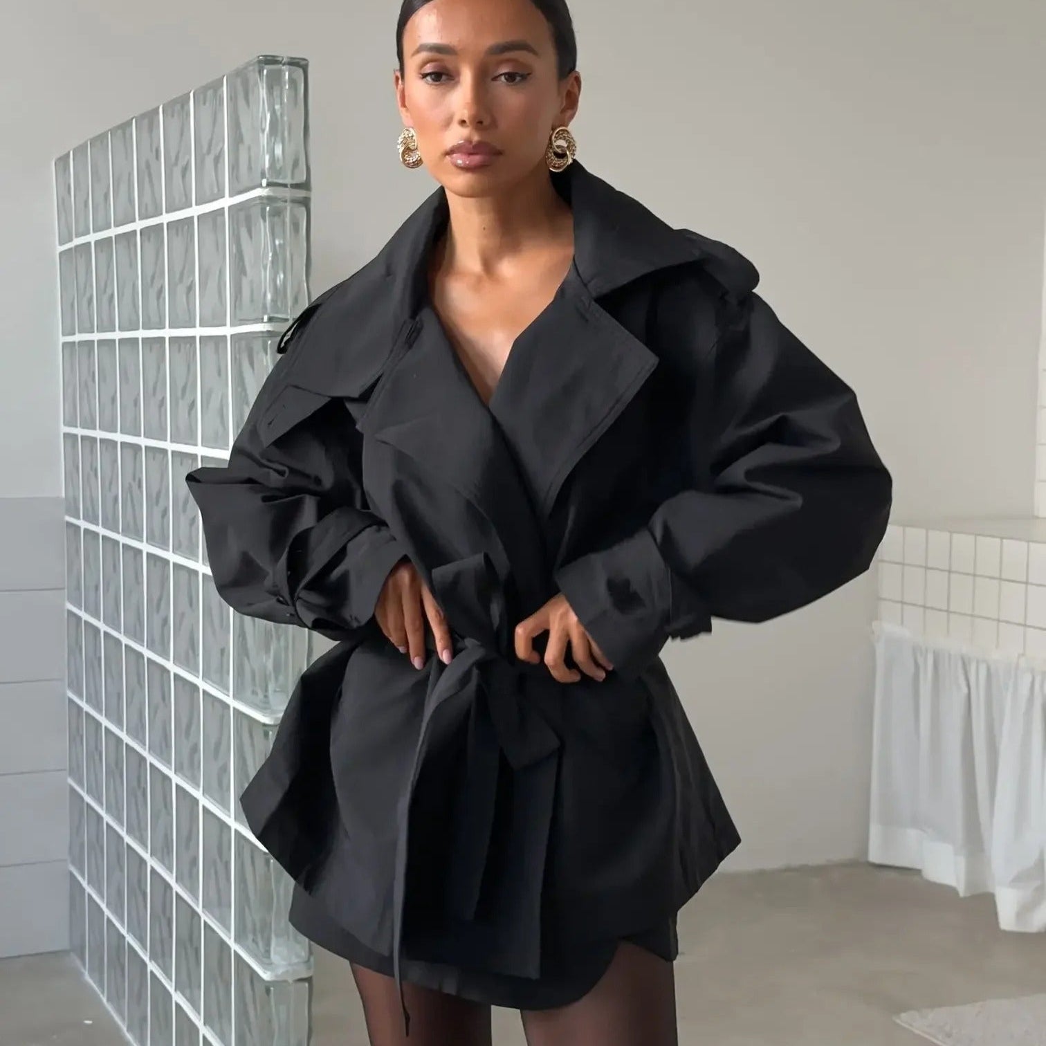 ZEYA - Melody Crop Trench Coat