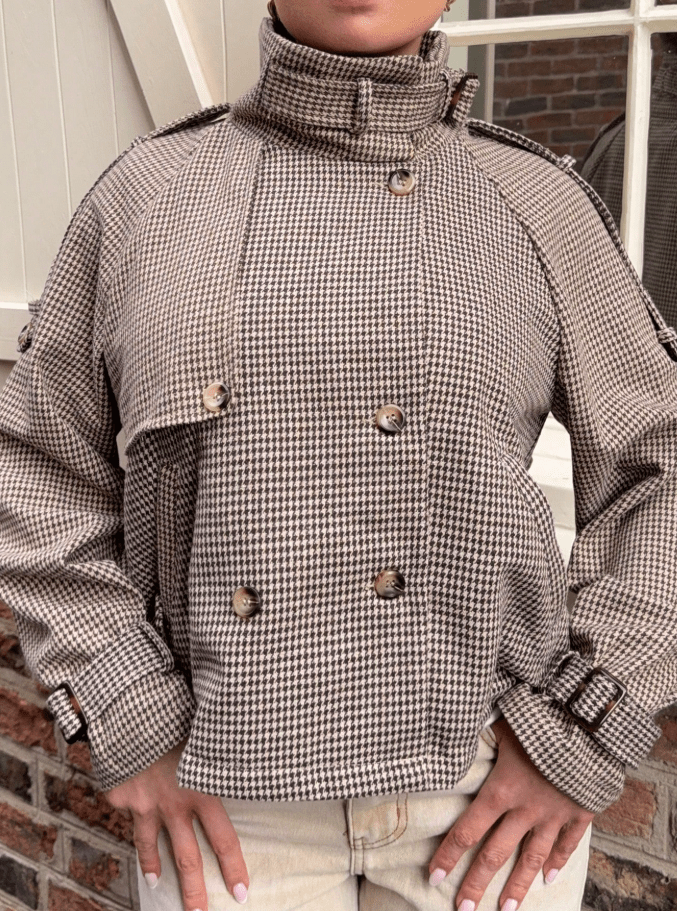 ZEYA - Mila Plaid Trench Coat