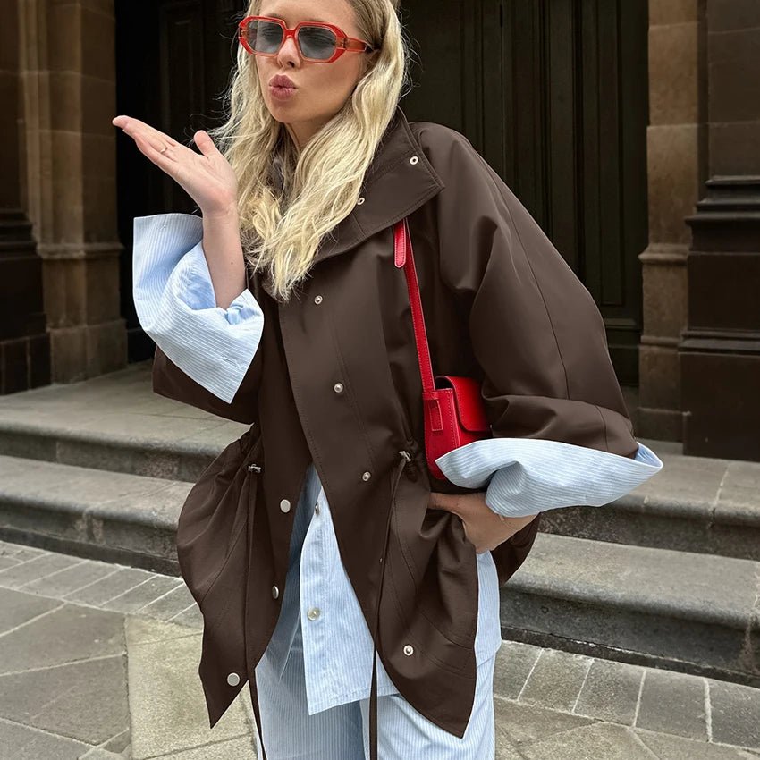 ZEYA - Miriam Contrast Collar Windbreaker Jacket