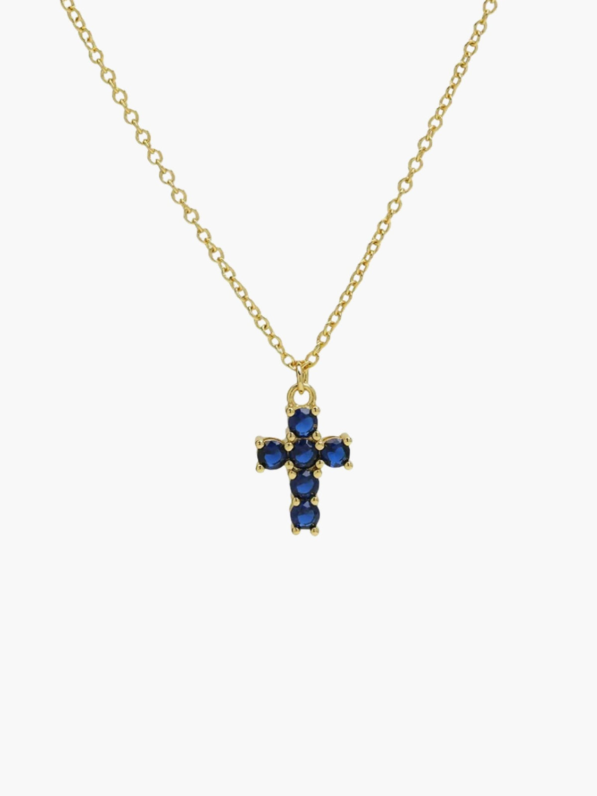 ZEYA - Miya Birthstone Necklace - Elegant Cross Pendant with Zircon for Women