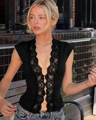 Monique Blonde V-hals Korsettopp
