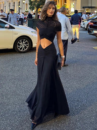 Agatha rynket bodycon maxi-kjole
