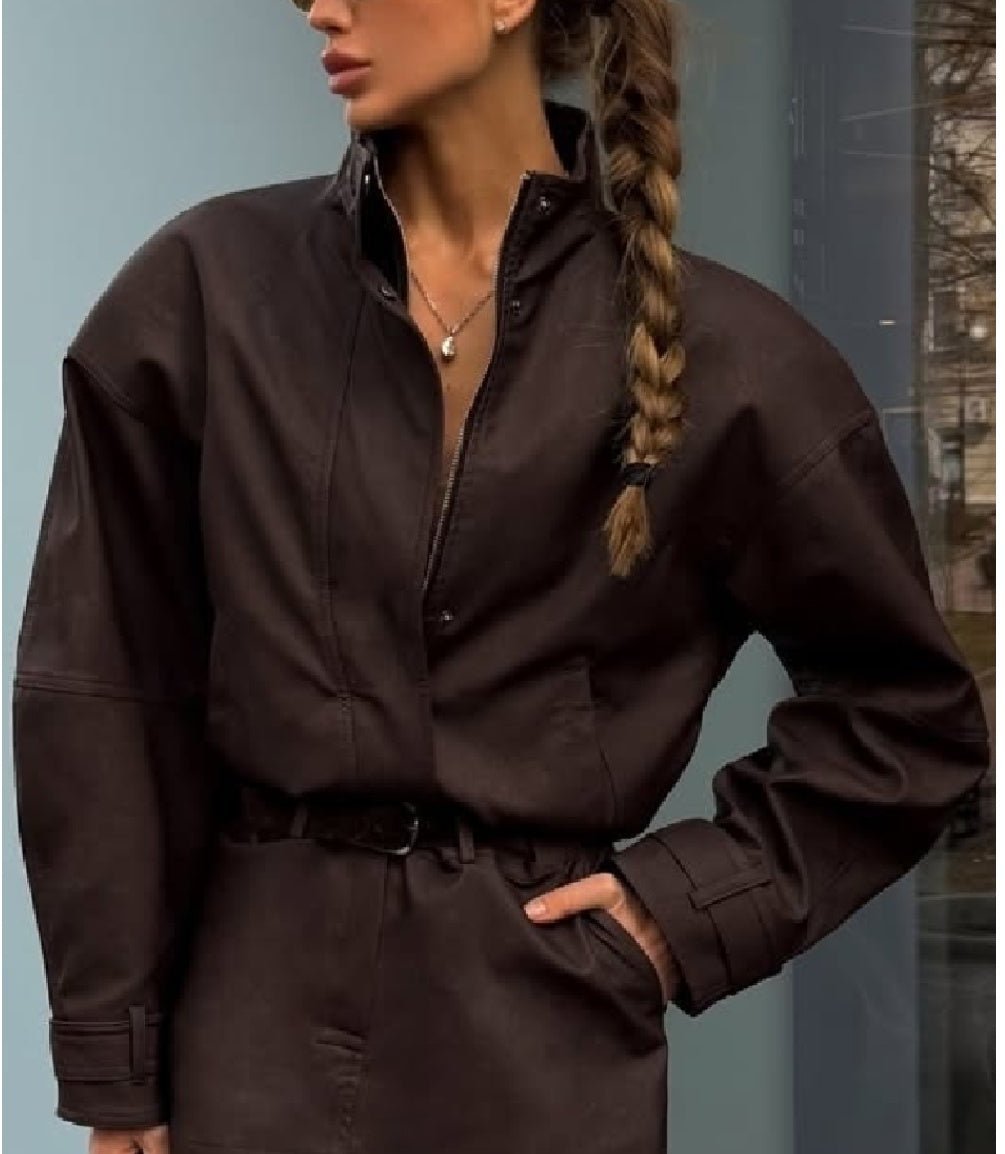 ZEYA - Nicole Suede Cropped Coat & Skirt Set