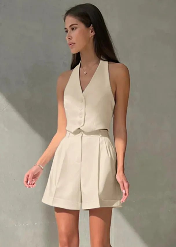 ZEYA - Nicole Tailored Halter Vest & Shorts Set