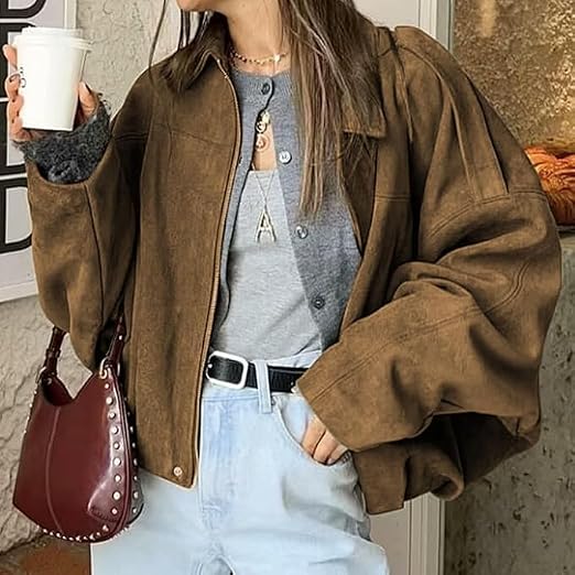 ZEYA - Olivia Vintage Khaki Suede Jacket