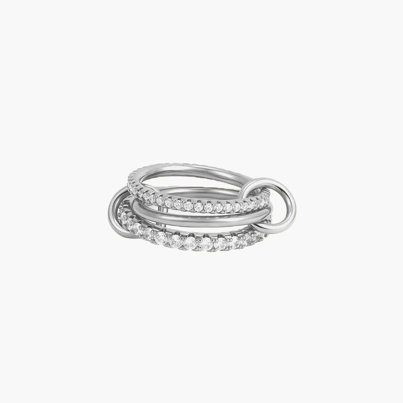 ZEYA - Pamela Sparkling Rhinestone Three Stacked Ring
