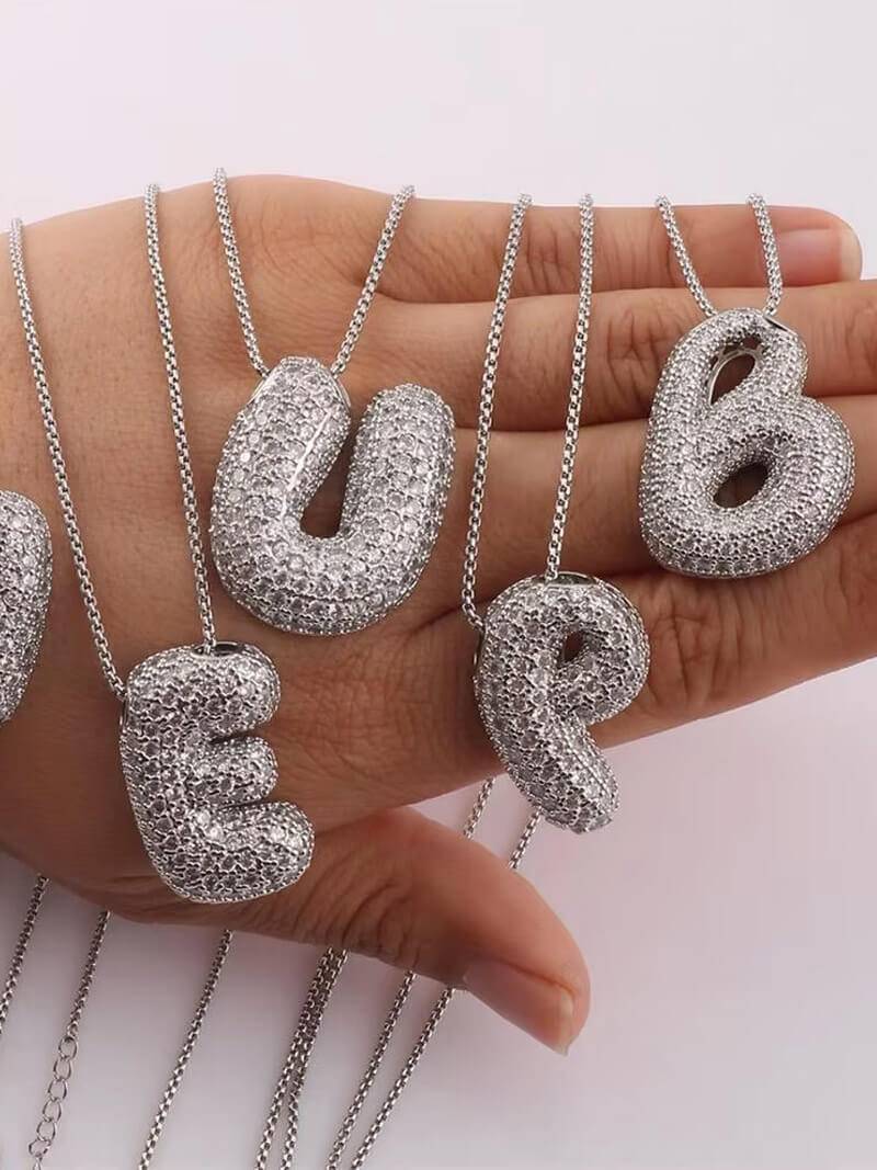 ZEYA - Pavé Letter Necklace