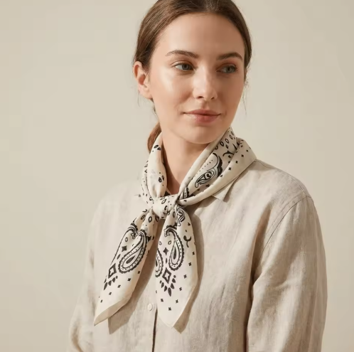 Reese Paisley Strikket Bandana Skjerf