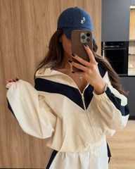 Sandra Chevron Vindjakke og Shorts Sett