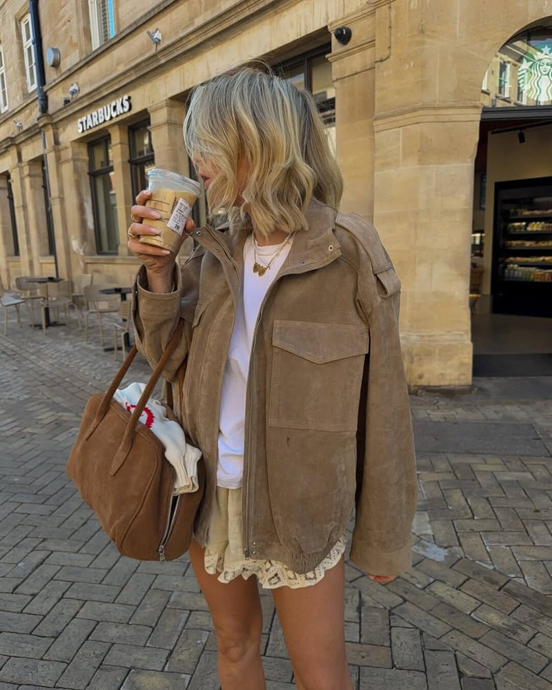 ZEYA - Sandra Suede Moto Jacket
