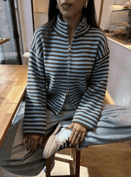 Sarah Striped Knit Cardigan