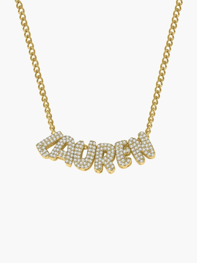 ZEYA - Shane Name Necklace - Custom 3D Bubble Letter Pendant for Women