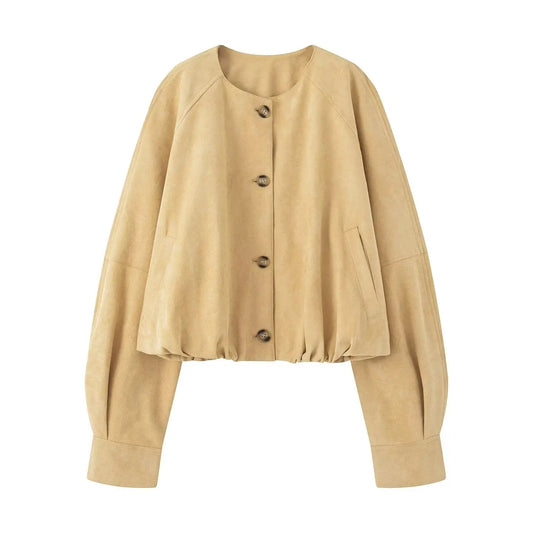 ZEYA - Sheena Button Vegan Leather Jacket