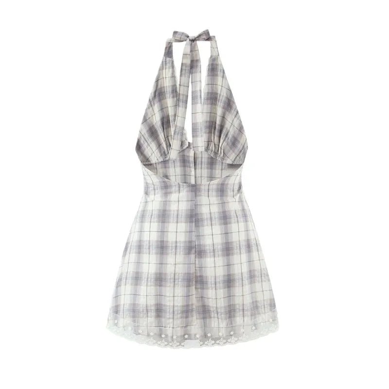ZEYA - Sofia Diagonal Plaid Knit Mini Dress