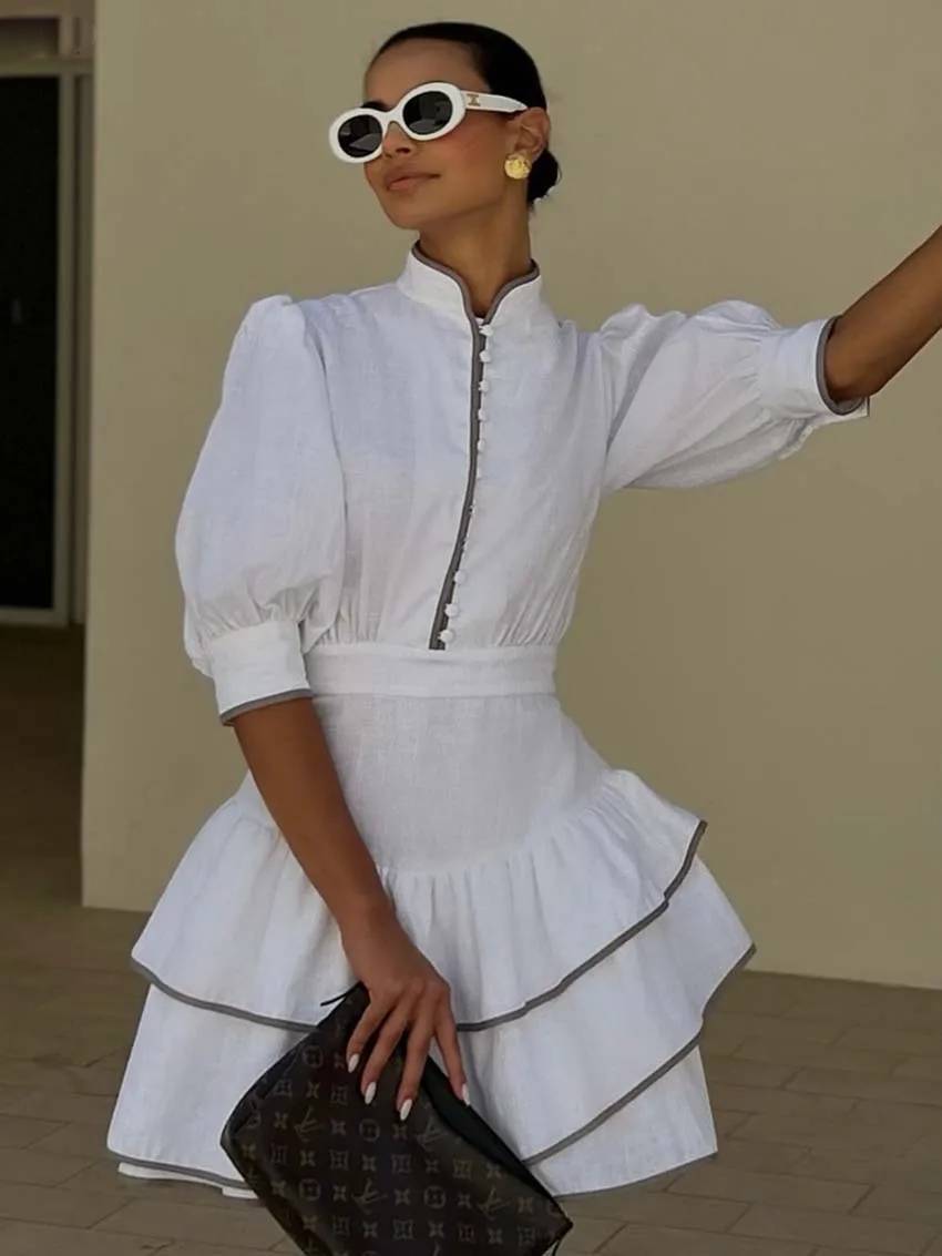 ZEYA - Sofia Patchwork Turtleneck Mini Dress