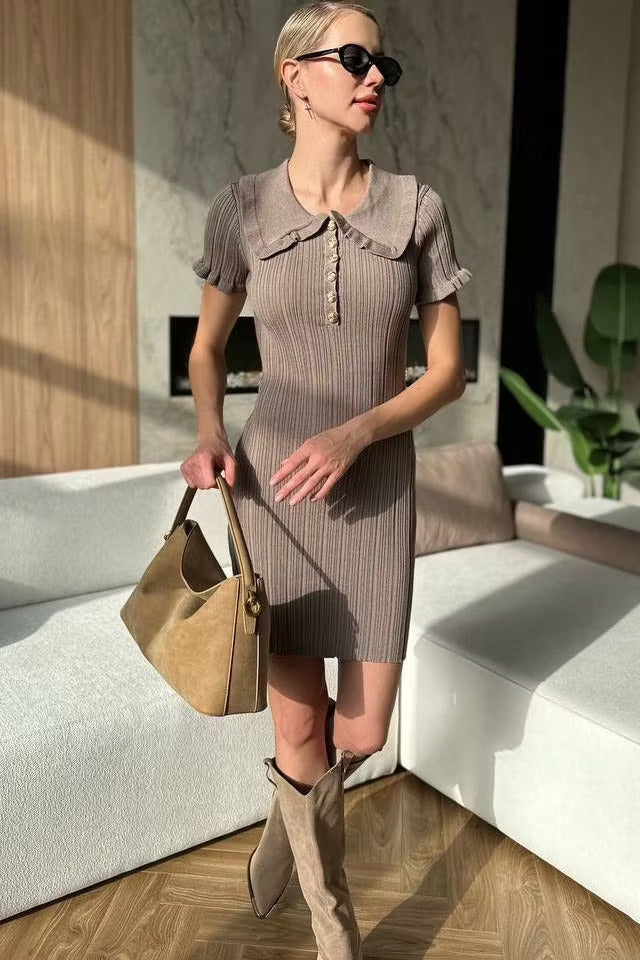 Sophia kabelstrikket genserkjole