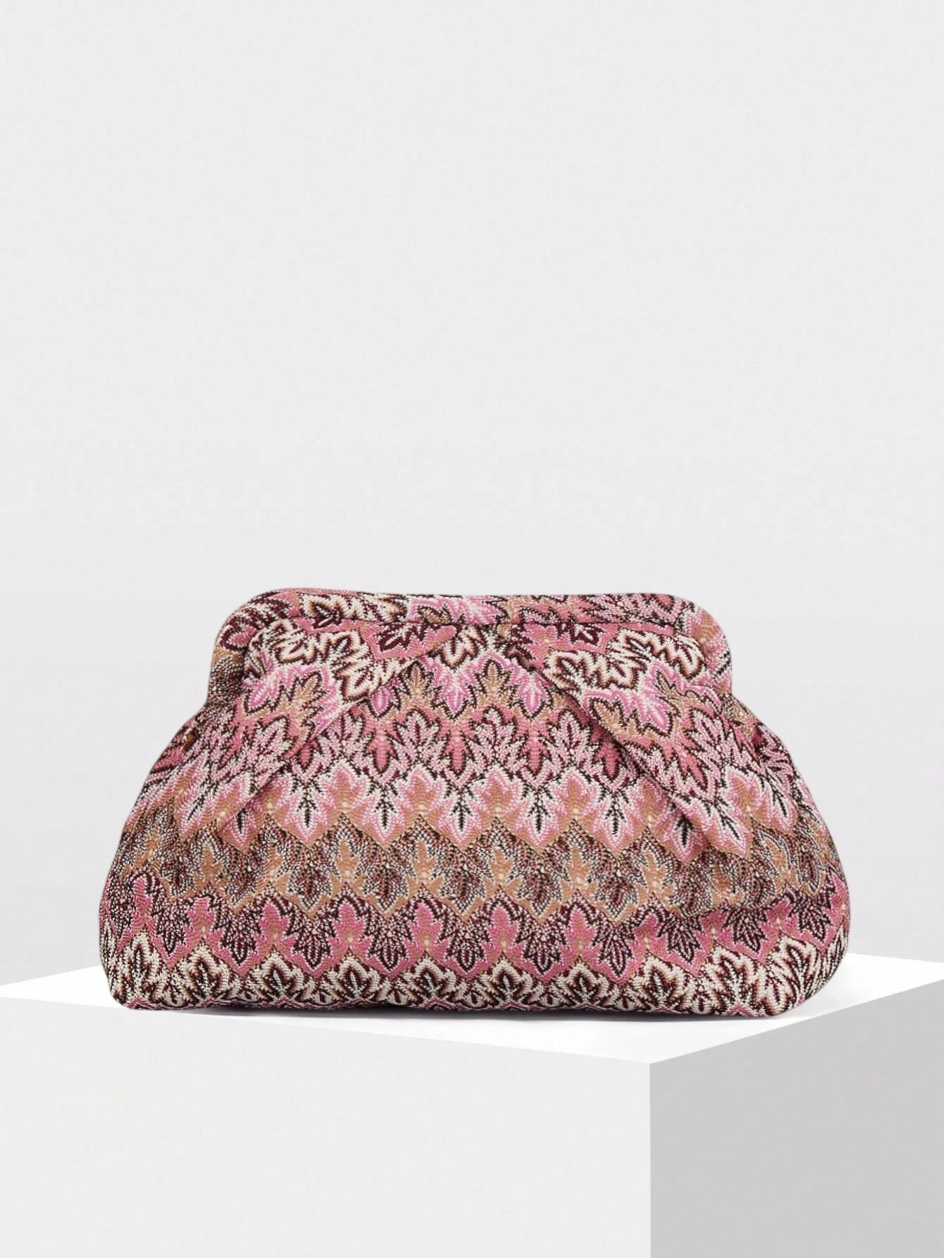ZEYA - Sophia Jacquard Pleated Clutch