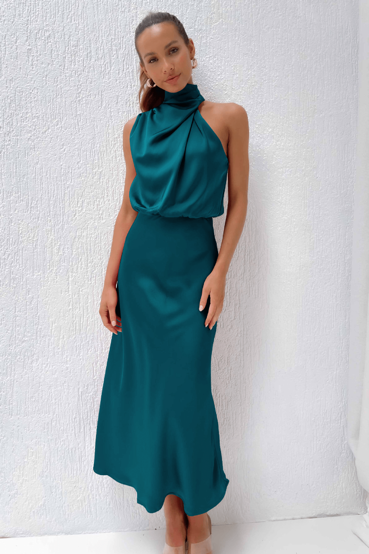 ZEYA - Sophia Satin Cowl Neck Maxi Dress