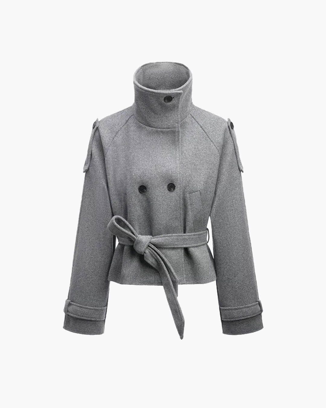 ZEYA - Sophia Stand Collar Short Trench Coat