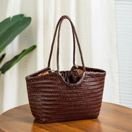 Tatum håndvevd skinn-totebag
