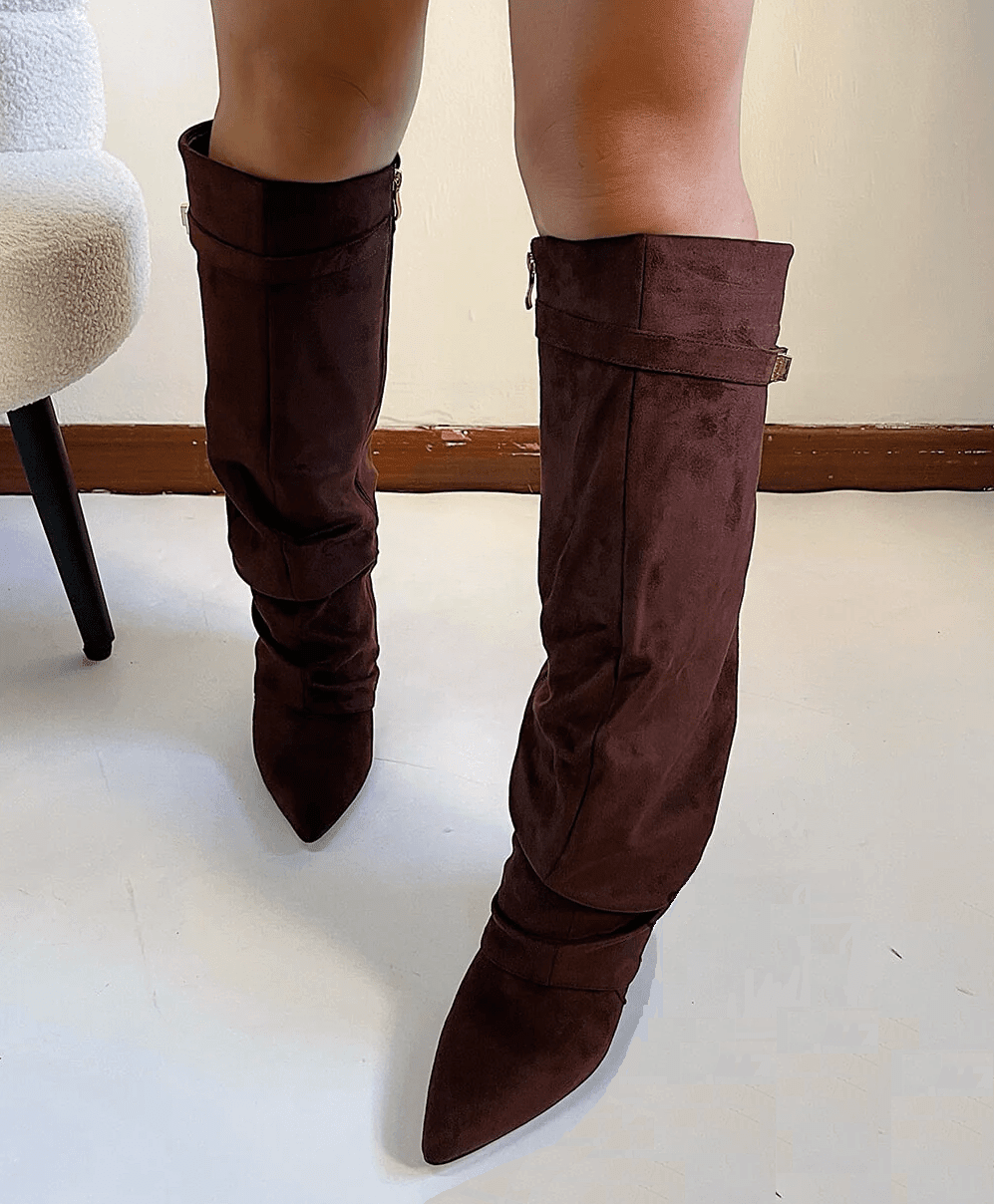 ZEYA - Teresa Slouchy Pointed Knee High Boots