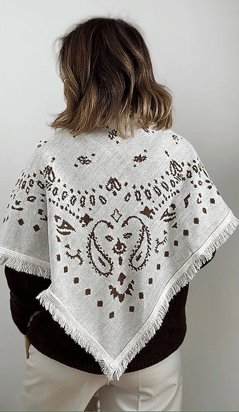 ZEYA - Terry Knitted Fringed Square Scarf