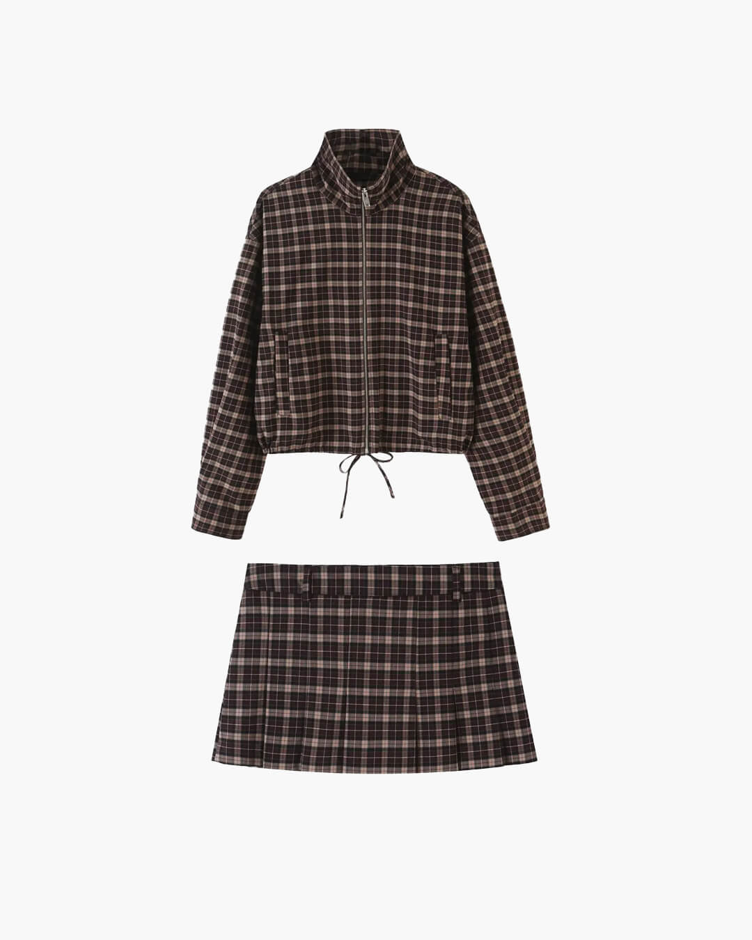 ZEYA - Tessa Checked Jacket & Mini Skirt Set