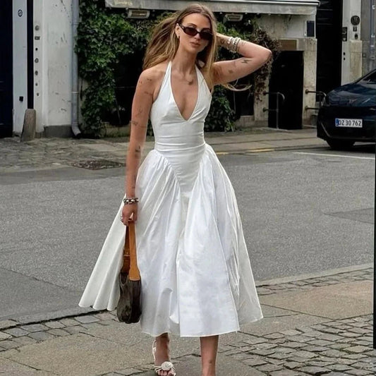 ZEYA - Ximena Deep Neck Maxi Dress