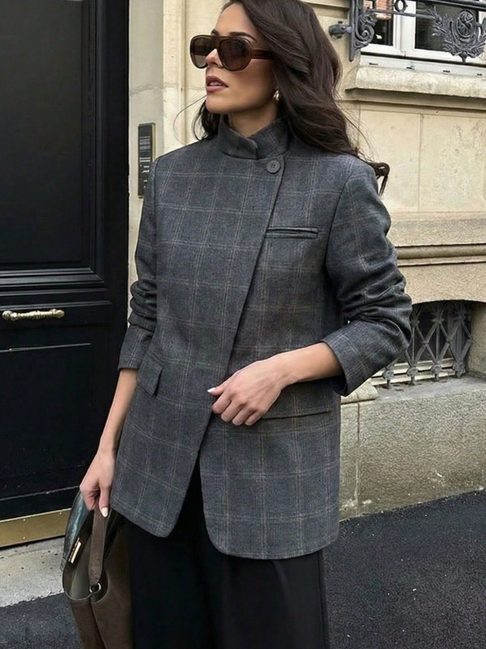 Melanie Rutete Blazer med Ståkrage